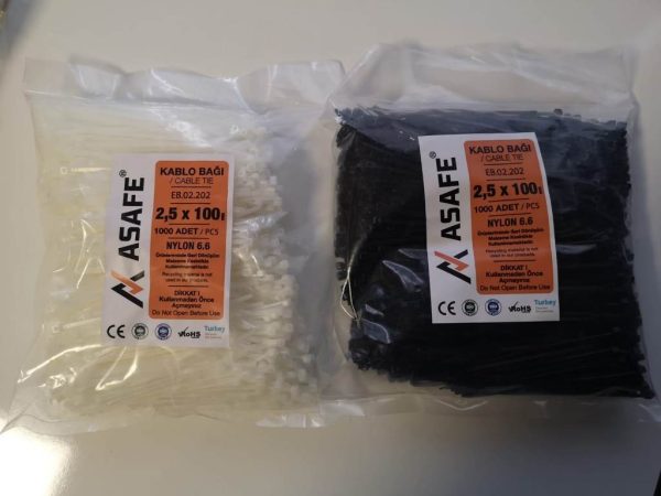 ASAFE 2,5x100 Plastik Kablo Bağı (1000 Ad)